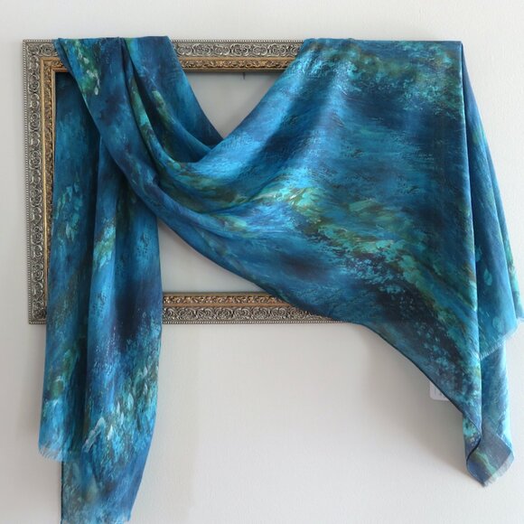 Origianl Art Scarf Wrap in Silk Modal Blend - Picture 9 of 10